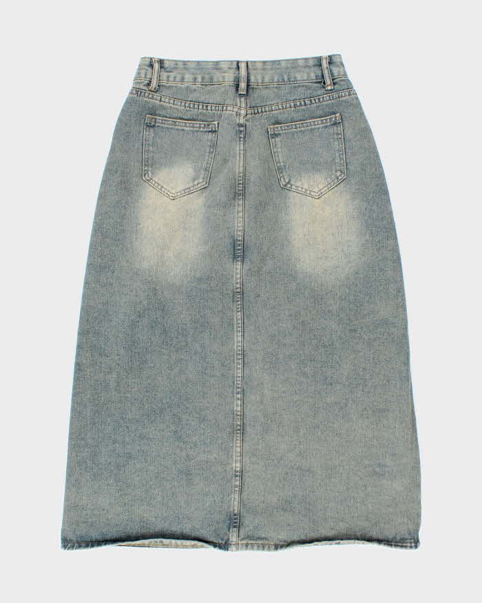 Vintage Y2k 00s Denim Midi Skirt - XS