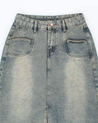 Vintage Y2k 00s Denim Midi Skirt - XS