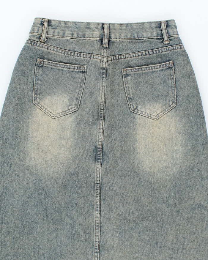 Vintage Y2k 00s Denim Midi Skirt - XS