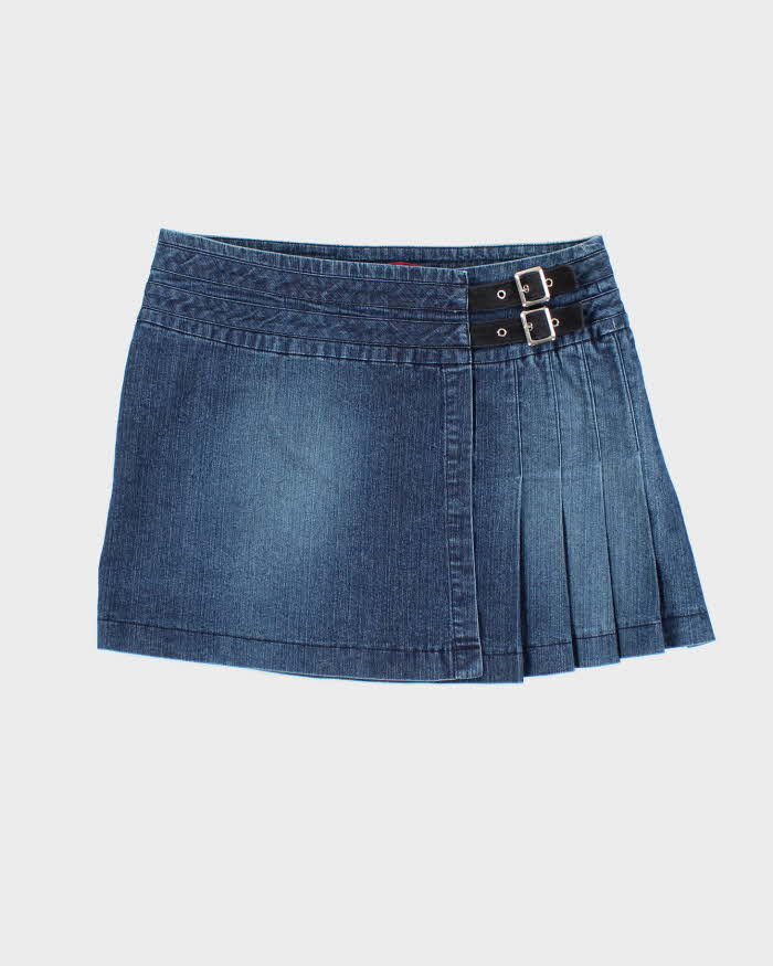 Vintage Y2k 00s Gasoline Wrap Denim Mini Skirt - S