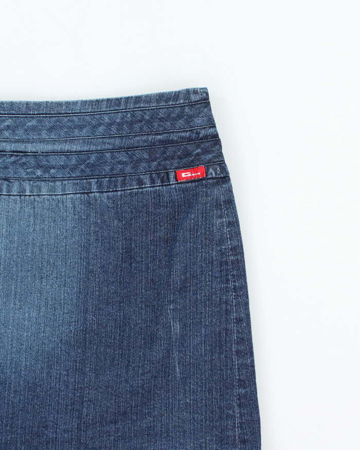 Vintage Y2k 00s Gasoline Wrap Denim Mini Skirt - S