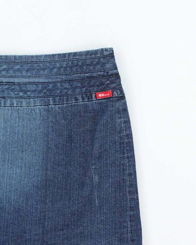 Vintage Y2k 00s Gasoline Wrap Denim Mini Skirt - S