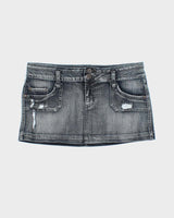 Vintage Y2k 00s Streetwear Denim Mini Skirt - M