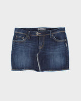 Vintage Y2k 00s Silver Denim Mini Skirt - S