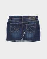 Vintage Y2k 00s Silver Denim Mini Skirt - S