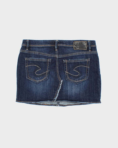 Vintage Y2k 00s Silver Denim Mini Skirt - S