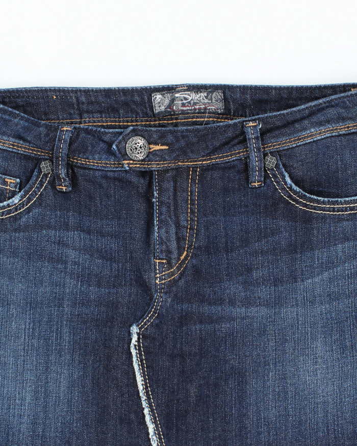 Vintage Y2k 00s Silver Denim Mini Skirt - S