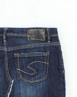 Vintage Y2k 00s Silver Denim Mini Skirt - S