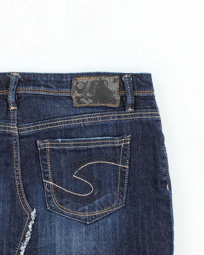 Vintage Y2k 00s Silver Denim Mini Skirt - S