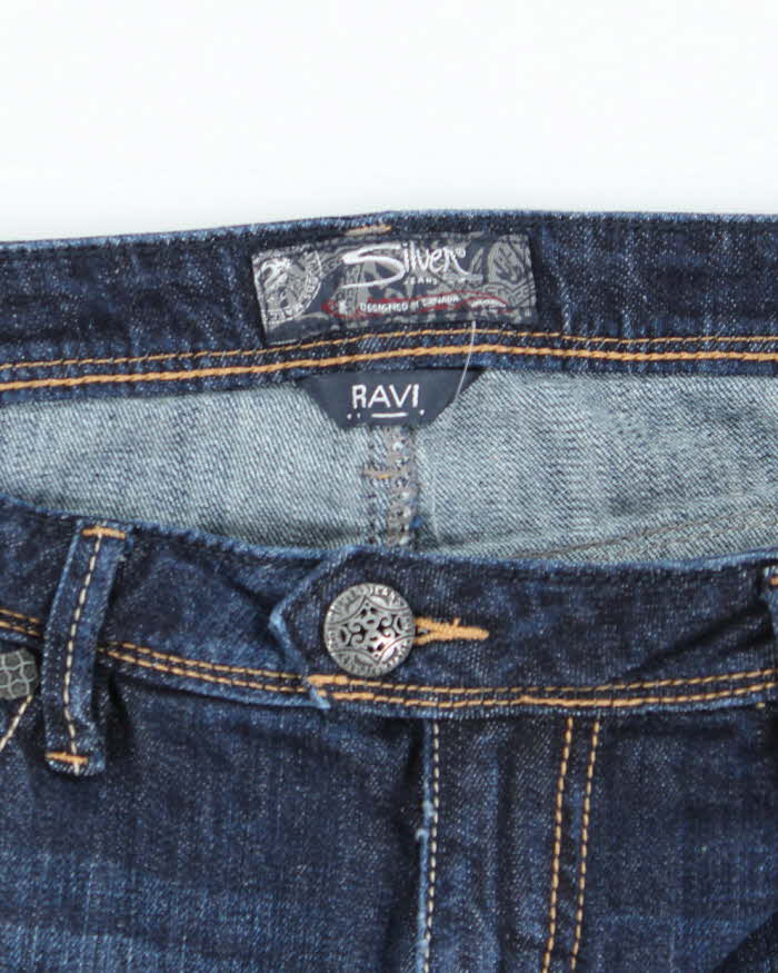 Vintage Y2k 00s Silver Denim Mini Skirt - S