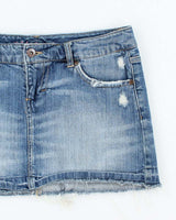 Vintage Y2k 00s Celebrity Pink Rhinestone Denim Skirt - S
