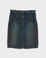 Vintage Y2k 00s Mary Kate + Ashley Embroidered Denim Skirt - XS