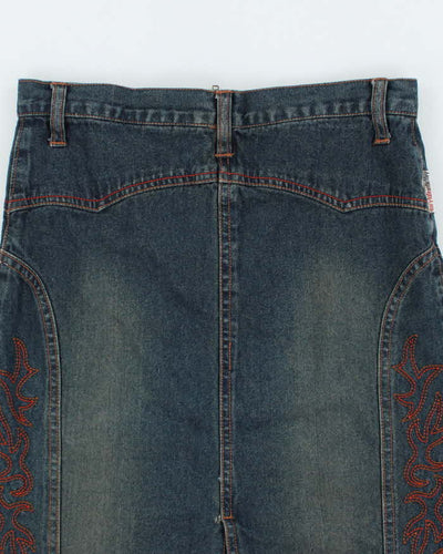 Vintage Y2k 00s Mary Kate + Ashley Embroidered Denim Skirt - XS