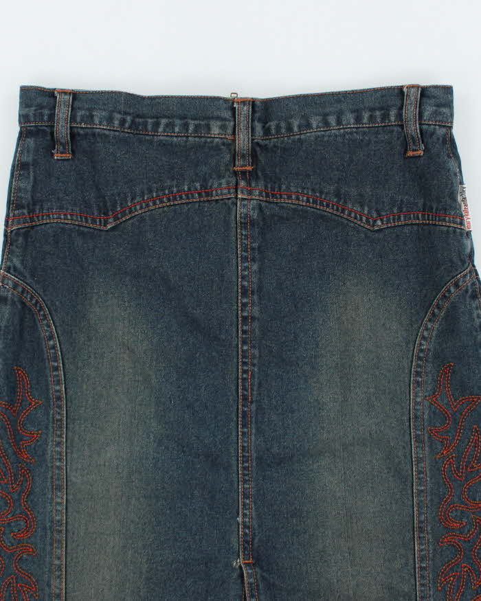 Vintage Y2k 00s Mary Kate + Ashley Embroidered Denim Skirt - XS