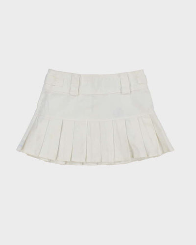 Vintage Y2K Juice Couture White Pleated Mini Skirt - S