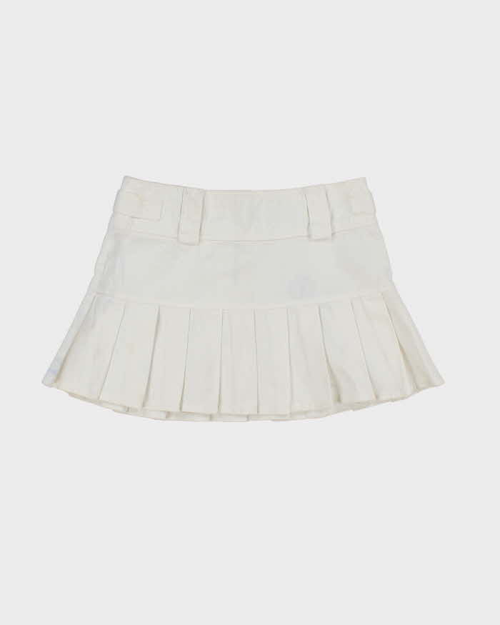 Vintage Y2K Juice Couture White Pleated Mini Skirt - S