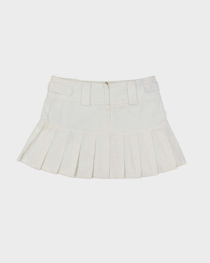 Vintage Y2K Juice Couture White Pleated Mini Skirt - S