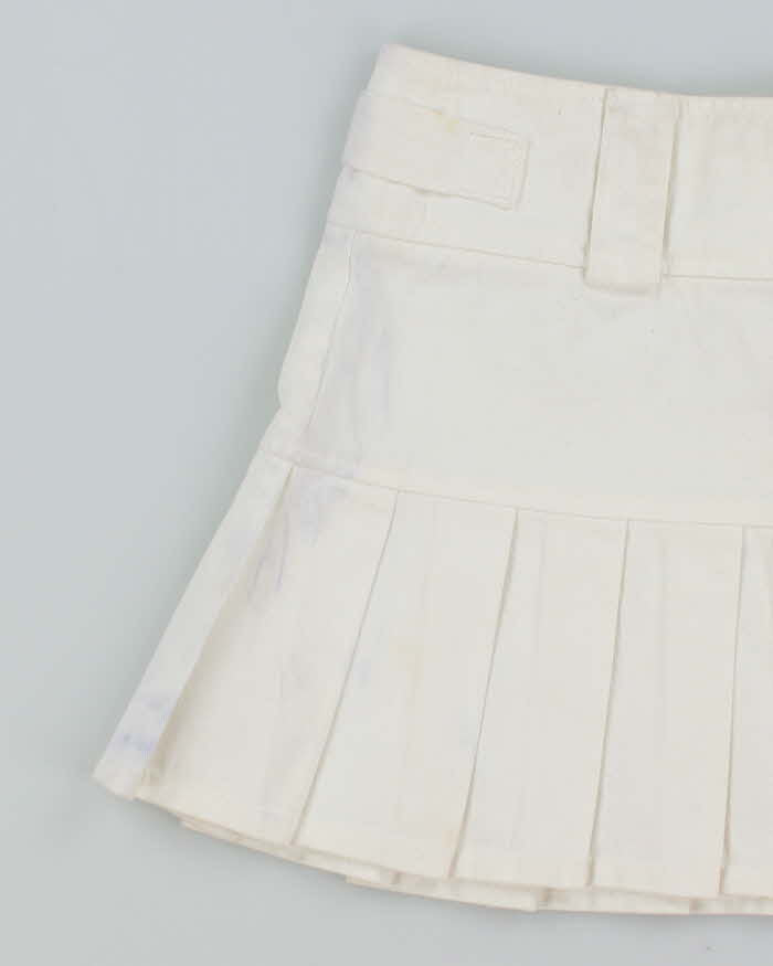 Vintage Y2K Juice Couture White Pleated Mini Skirt - S