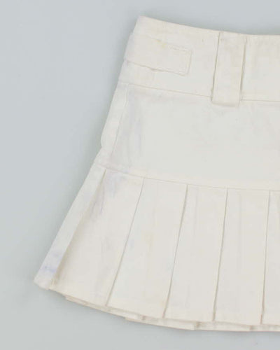 Vintage Y2K Juice Couture White Pleated Mini Skirt - S