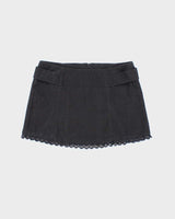 Vintage Y2K Wet Seal Black Laced Ultra Mini Skirt - S