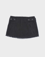 Vintage Y2K Wet Seal Black Laced Ultra Mini Skirt - S