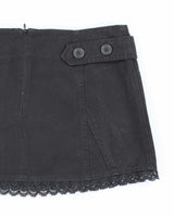 Vintage Y2K Wet Seal Black Laced Ultra Mini Skirt - S
