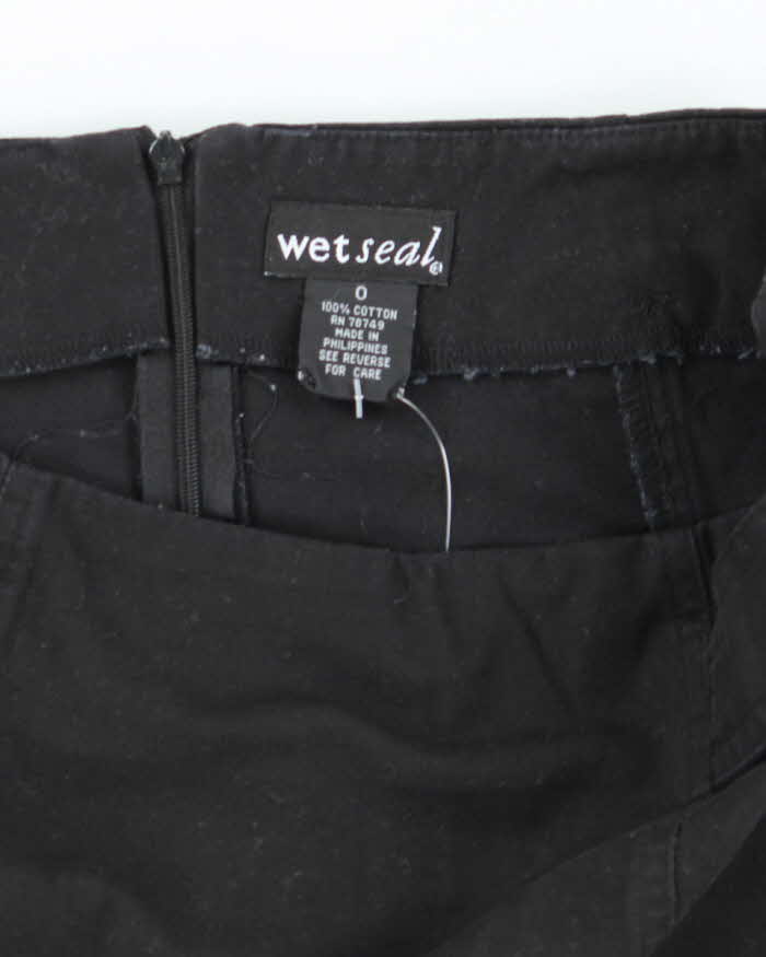 Vintage Y2K Wet Seal Black Laced Ultra Mini Skirt - S