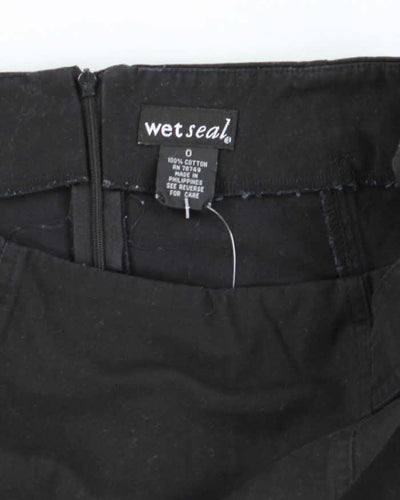 Vintage Y2K Wet Seal Black Laced Ultra Mini Skirt - S