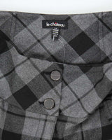 Vintage Y2K Le Chateau Knee Length Grey Check Skirt - S
