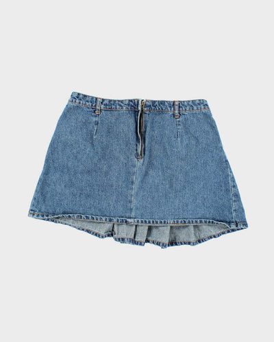 Vintage 90s Smart Set Pleated Denim Mini Skirt - M