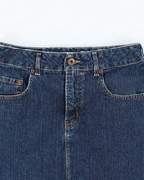 Vintage 90s Silver Dark Wash Denim Mini Skirt - W29