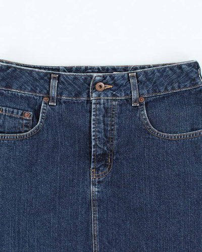 Vintage 90s Silver Dark Wash Denim Mini Skirt - W29