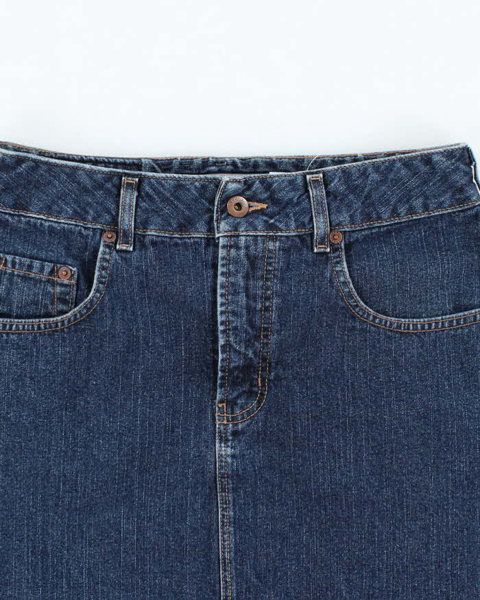 Vintage 90s Silver Dark Wash Denim Mini Skirt - W29