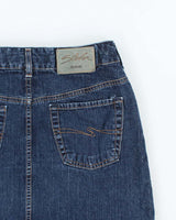 Vintage 90s Silver Dark Wash Denim Mini Skirt - W29