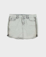 Y2k 00s Armani Exchange Grey Zipper Detail Denim Mini Skirt - W30