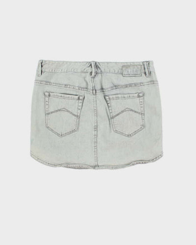 Y2k 00s Armani Exchange Grey Zipper Detail Denim Mini Skirt - W30