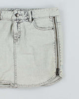 Y2k 00s Armani Exchange Grey Zipper Detail Denim Mini Skirt - W30