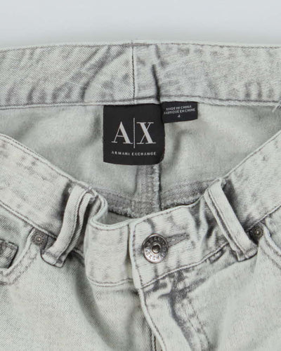 Y2k 00s Armani Exchange Grey Zipper Detail Denim Mini Skirt - W30