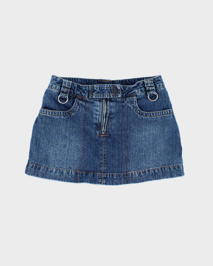Vintage 90s Nevada Denim Mini Skirt With Built-In Shorts - W28