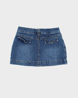 Vintage 90s Nevada Denim Mini Skirt With Built-In Shorts - W28