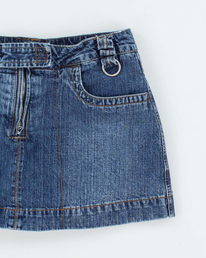Vintage 90s Nevada Denim Mini Skirt With Built-In Shorts - W28