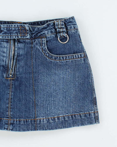 Vintage 90s Nevada Denim Mini Skirt With Built-In Shorts - W28