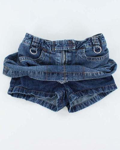 Vintage 90s Nevada Denim Mini Skirt With Built-In Shorts - W28