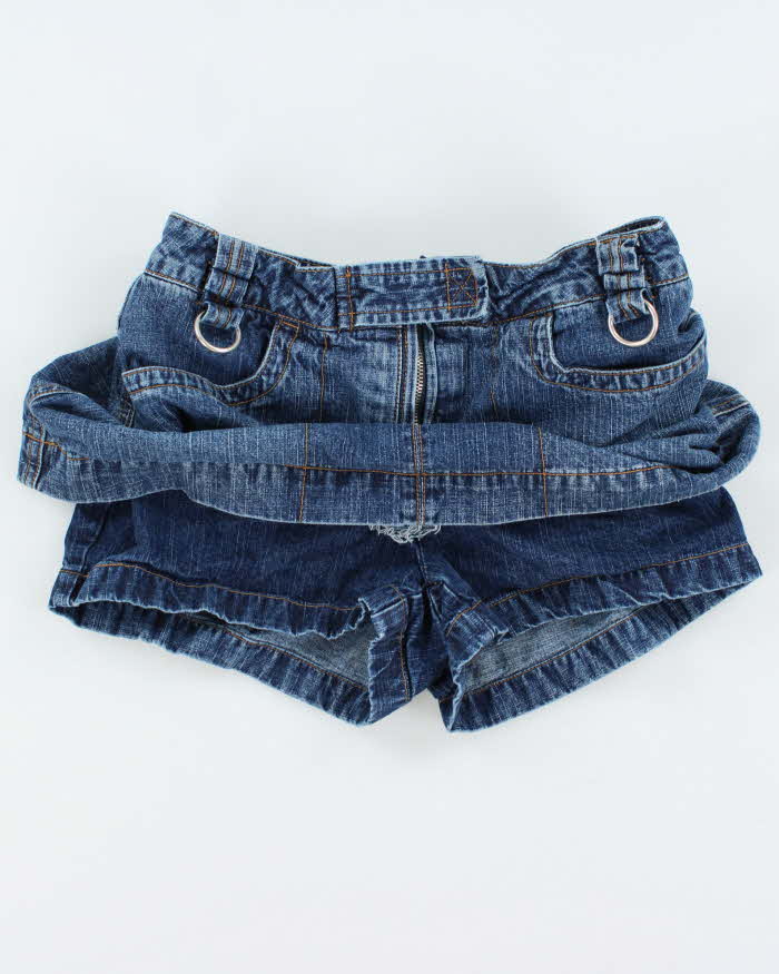 Vintage 90s Nevada Denim Mini Skirt With Built-In Shorts - W28