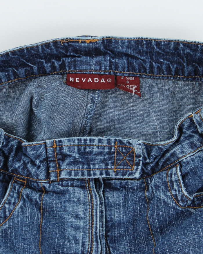 Vintage 90s Nevada Denim Mini Skirt With Built-In Shorts - W28