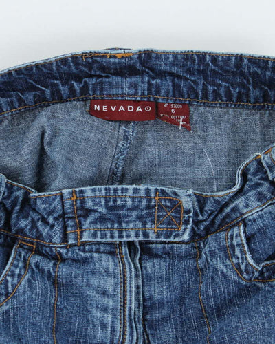 Vintage 90s Nevada Denim Mini Skirt With Built-In Shorts - W28