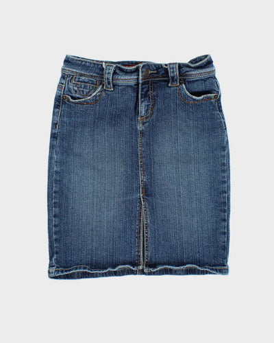 Vintage 90s HotKiss Dark Wash Grained Denim Skirt - W27