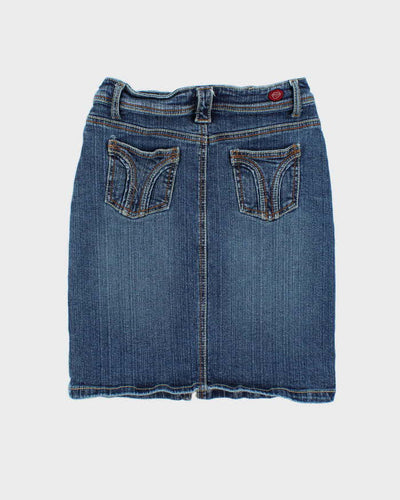 Vintage 90s HotKiss Dark Wash Grained Denim Skirt - W27