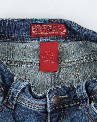 Vintage 90s HotKiss Dark Wash Grained Denim Skirt - W27