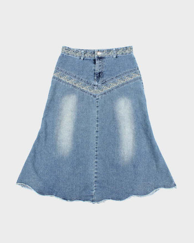 Vintage 90s/00s Valcano Denim Midi Skirt - W30